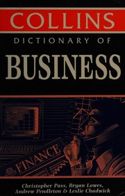 Front cover of Collins dictionary of business by C. L. Pass