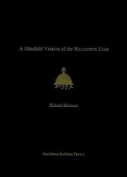 Cover of A Gāndhārī version of the Rhinoceros Sūtra by Salomon, Richard