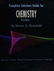 Front cover of Complete solutions for Chemistry, third edition, by Steven S. Zumdahl by Kenneth C. Brooks