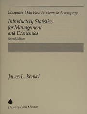 Front cover of Computer data base problems to accompany introductory statistics for management and economics by James L. Kenkel