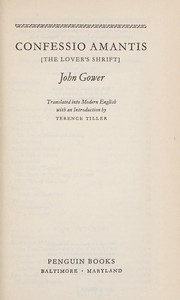 Cover of Confessio amantis by John Gower