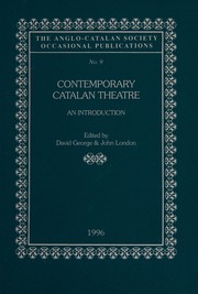 Front cover of Contemporary Catalan theatre by John London