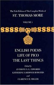 Cover of The Yale Edition of The Complete Works of St. Thomas More by Thomas More