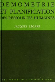 Front cover of Démométrie et planification des ressources humaines by Jacques Légaré