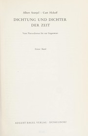 Front cover of Dichtung und Dichter der Zeit by Albert Soergel