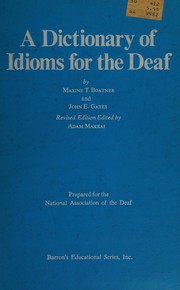 Cover of A Dictionary of idioms for the deaf by Maxine Tull Boatner