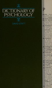 Front cover of Dictionary of Psychology by David Statt