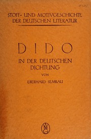 Front cover of Dido in der deutschen Dichtung by Eberhard Semrau