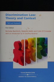 Cover of Discrimination law by Nicholas Bamforth