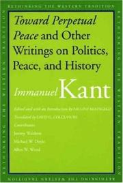 Front cover of Toward Perpetual Peace and Other Writings on Politics, Peace, and History (Rethinking the Western Tradition) by Immanuel Kant