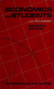 Front cover of Economics for students by J. L. Hanson