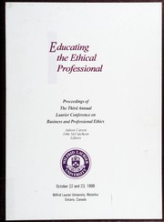 Front cover of Educating the ethical professional by Laurier Conference on Business and Professional Ethics (3rd 1998 Wilfrid Laurier University))