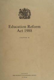 Front cover of Education Reform Act 1988 by Rand McNally