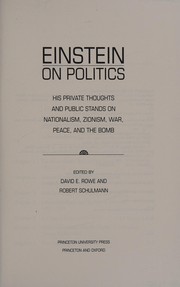 Cover of Einstein on politics by David E. Rowe