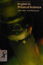 Front cover of English in physical science by J. P. B. Allen