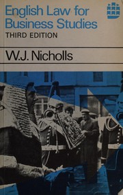 Cover of English law for business studies by Willis James Nicholls