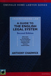 Front cover of English Legal System by Anthony Chadwick