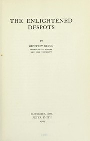 Front cover of The enlightened despots by Geoffrey Bruun