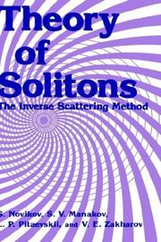 Front cover of Theory of solitons by Sergeĭ Petrovich Novikov