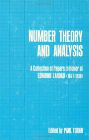 Cover of Number Theory and Analysis by Paul Turan