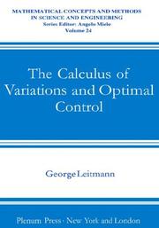 Front cover of The calculus of variations and optimal control by George Leitmann