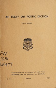 Cover of An essay on poetic diction by Trevor Whittock