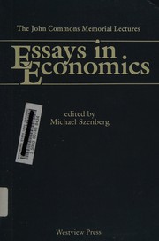 Front cover of Essays in economics by Michael Szenberg