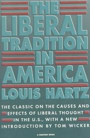 Front cover of The liberal tradition in America by Hartz, Louis