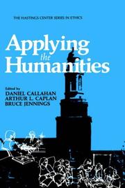 Cover of Applying the humanities by Daniel Callahan
