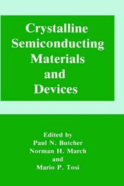 Cover of Crystalline semiconducting materials and devices by Paul N. Butcher