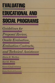 Cover of Evaluating educational and social programs by Blaine R. Worthen