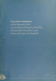 Front cover of Executive Summary of the Report of the Committee of Inquiry into the Personality (Command Paper 4194-I) by Fallon