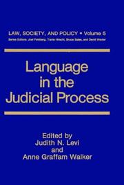 Cover of Language in the Judicial Process by Judith N. Levi