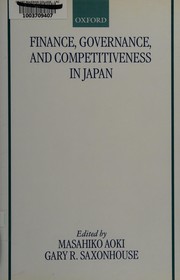 Front cover of Finance, governance, and competitiveness in Japan by Masahiko Aoki