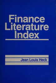 Cover of Finance Literature Index by Jean Louis Heck