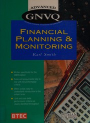 Front cover of Financial Planning and Monitoring for Advanced GNVQ by Karl Smith