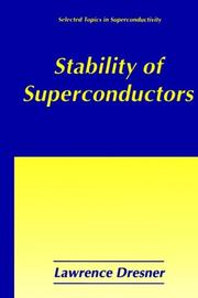 Front cover of Stability of superconductors by Lawrence Dresner