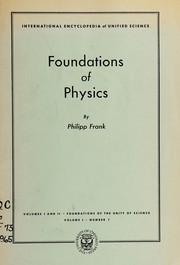 Front cover of Foundations of physics by Philipp Frank