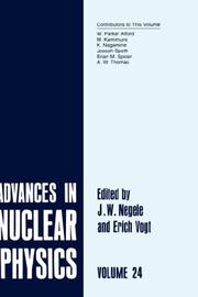 Cover of Advances in Nuclear Physics by J. W. Negele
