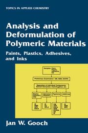 Cover of Analysis and deformulation of polymeric materials by Jan W. Gooch
