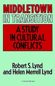 Cover of Middletown in transition by Robert Staughton Lynd