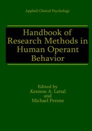 Front cover of Handbook of research methods in human operant behavior by Kennon A. Lattal
