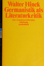 Cover of Germanistik als Literaturkritik by Walter Hinck
