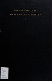 Cover of Gesammelte Schriften by Wilhelm Dilthey
