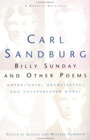 Front cover of Billy Sunday and other poems by Carl Sandburg