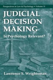 Cover of Judicial Decision Making by Lawrence S. Wrightsman