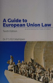 Cover of A guide to European Union law by P. S. R. F. Mathijsen