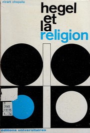 Front cover of Hegel et la religion. -- by Albert Chapelle