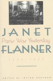 Cover of Paris was yesterday by Janet Flanner
