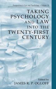 Front cover of Taking Psychology and Law into the Twenty-First Century (Perspectives in Law & Psychology) by James R.P. Ogloff